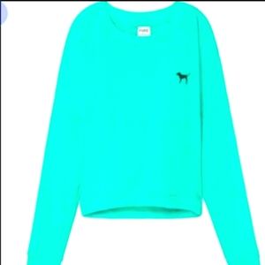 VS PINK turquoise crop top long sleeve